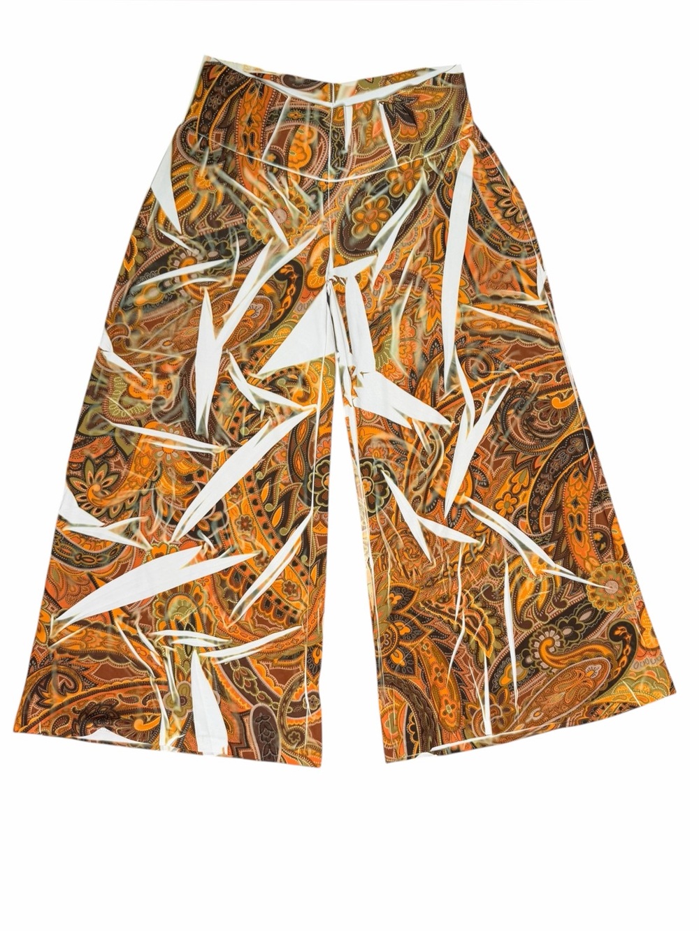 Vintage Y2K Carolina Paisley Gaucho Pants Wide Leg Cropped Boho Retro Small
